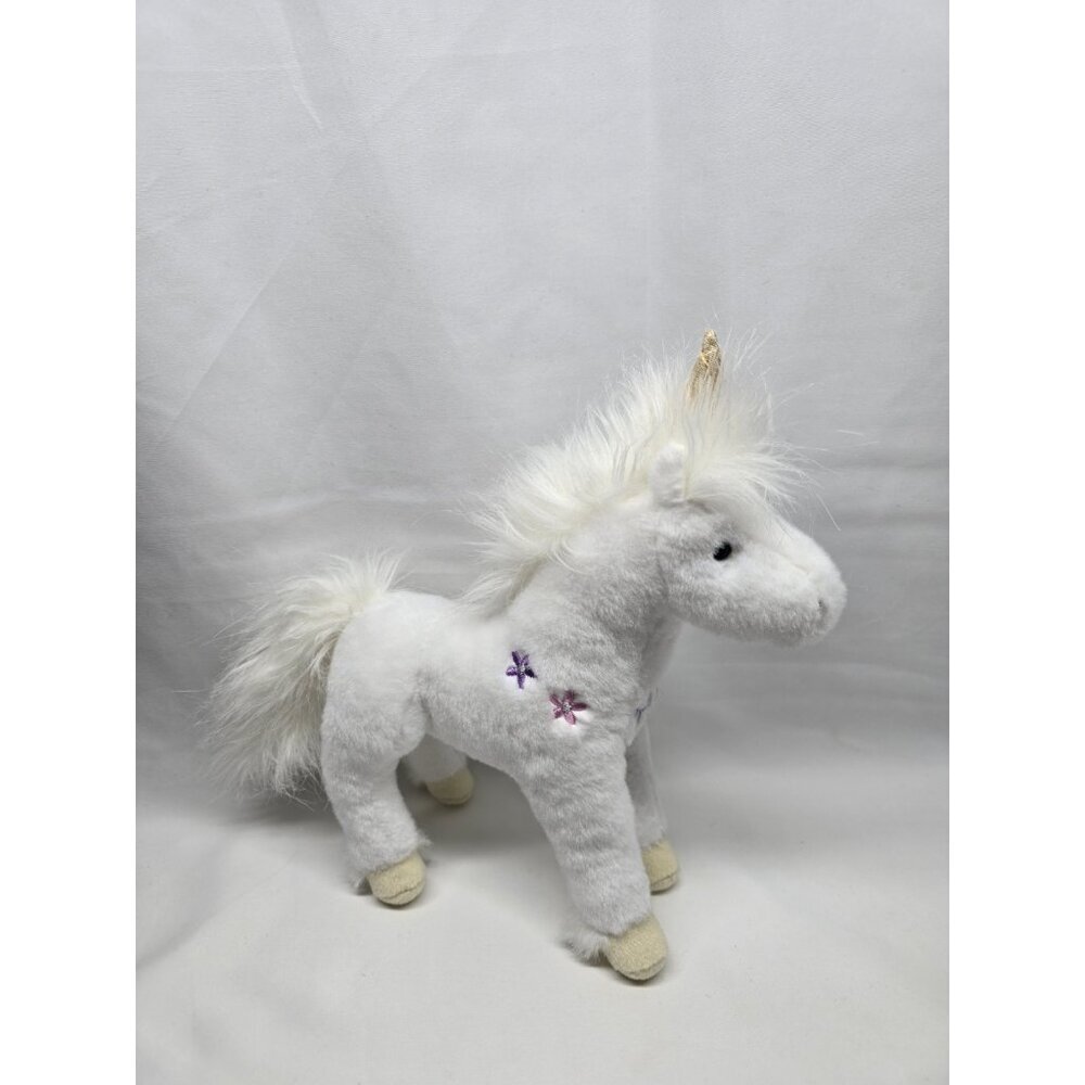 Douglas White Unicorn Plush Stuffed Animal Floral Pax Horse 9 Inch 2017